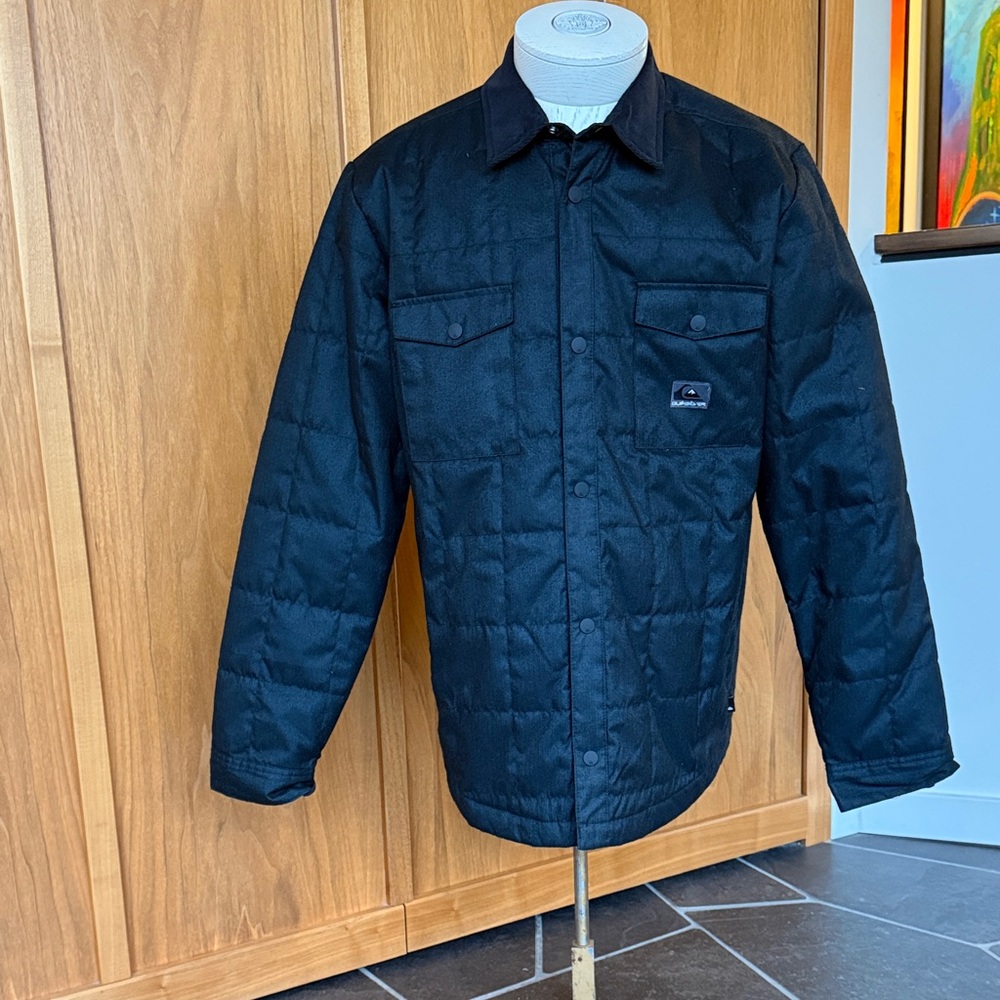 Quiksilver Men's Black Quilted Shirt Jacket